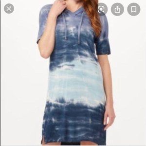 Cable Gauge Tie Dyed Hooded Dress L Nwt 